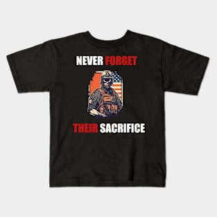 Memorial Day - Never Forget Their Sacrifice Kids T-Shirt